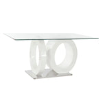 Table de Salle à Manger DKD Home Decor Verre Transparent Blanc Bois MDF (160 x 90 x 75 cm) Mamm