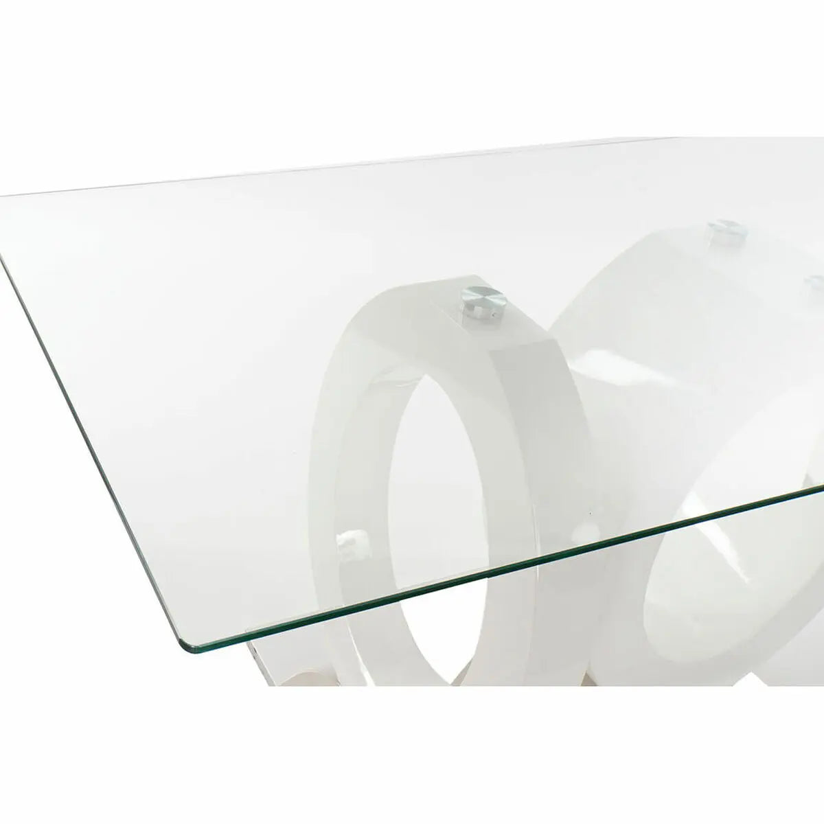 Table de Salle à Manger DKD Home Decor Verre Transparent Blanc Bois MDF (160 x 90 x 75 cm) Mamm