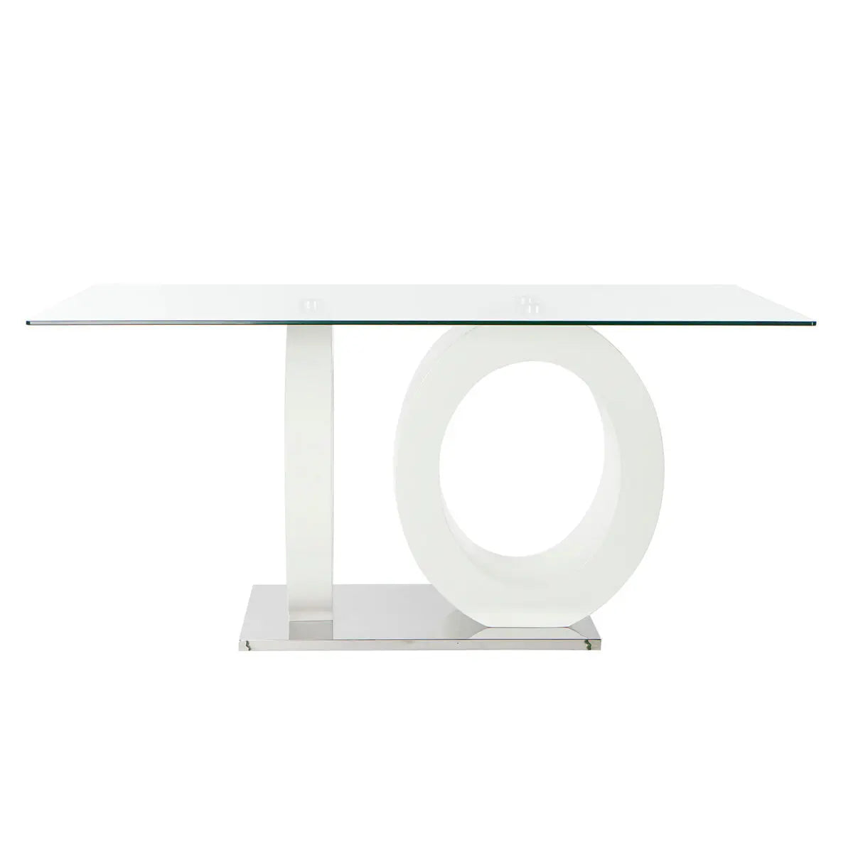 Table de Salle à Manger DKD Home Decor Verre Transparent Blanc Bois MDF (160 x 90 x 75 cm) Mamm