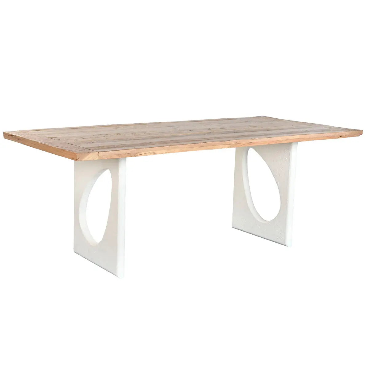 Table de Salle à Manger Home ESPRIT Blanc Naturel Bois Recyclé Bois de manguier 200 x 100 x 77 cm 200,5 x 100,5 x 77 cm Bigbuy