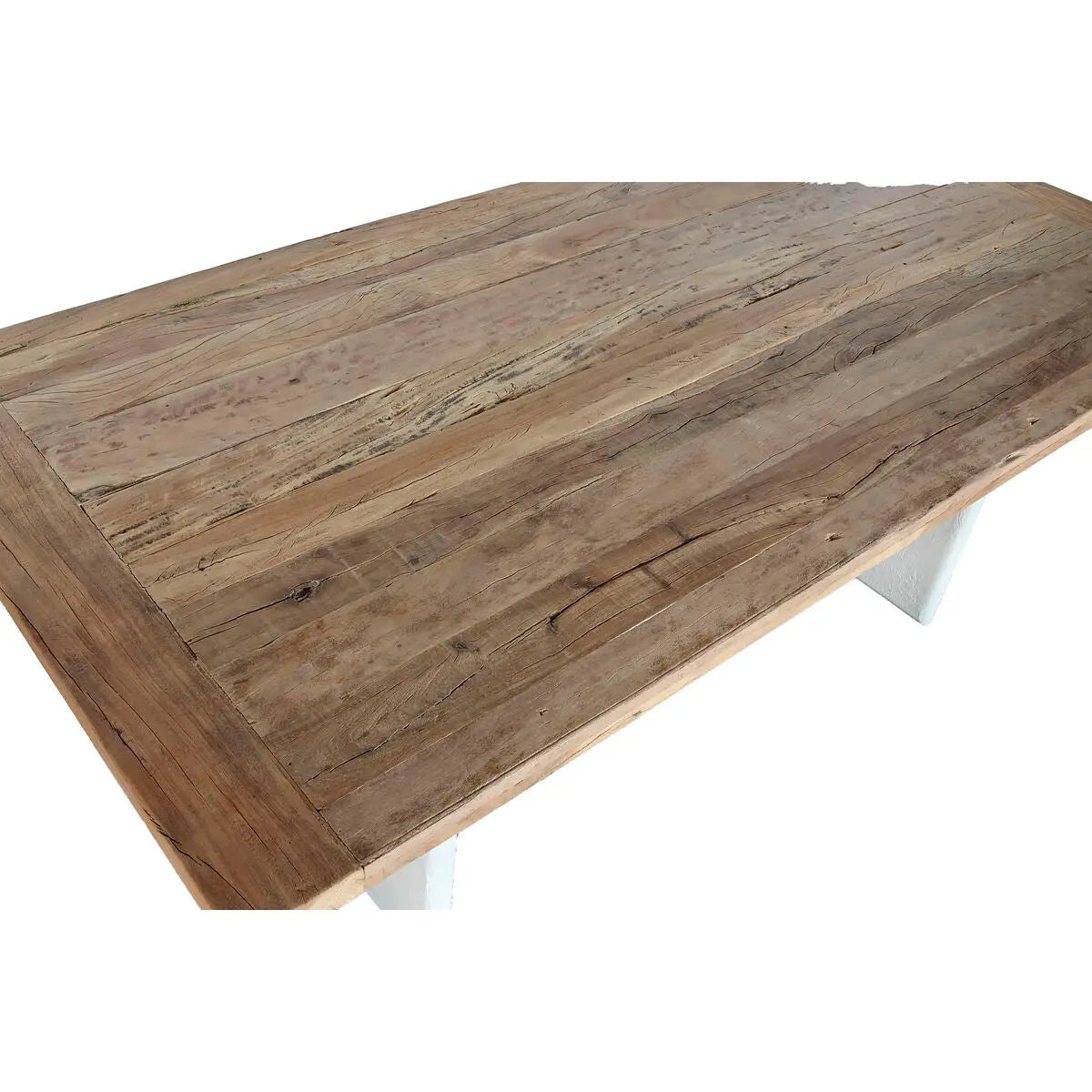 Table de Salle à Manger Home ESPRIT Blanc Naturel Bois Recyclé Bois de manguier 200 x 100 x 77 cm 200,5 x 100,5 x 77 cm Bigbuy