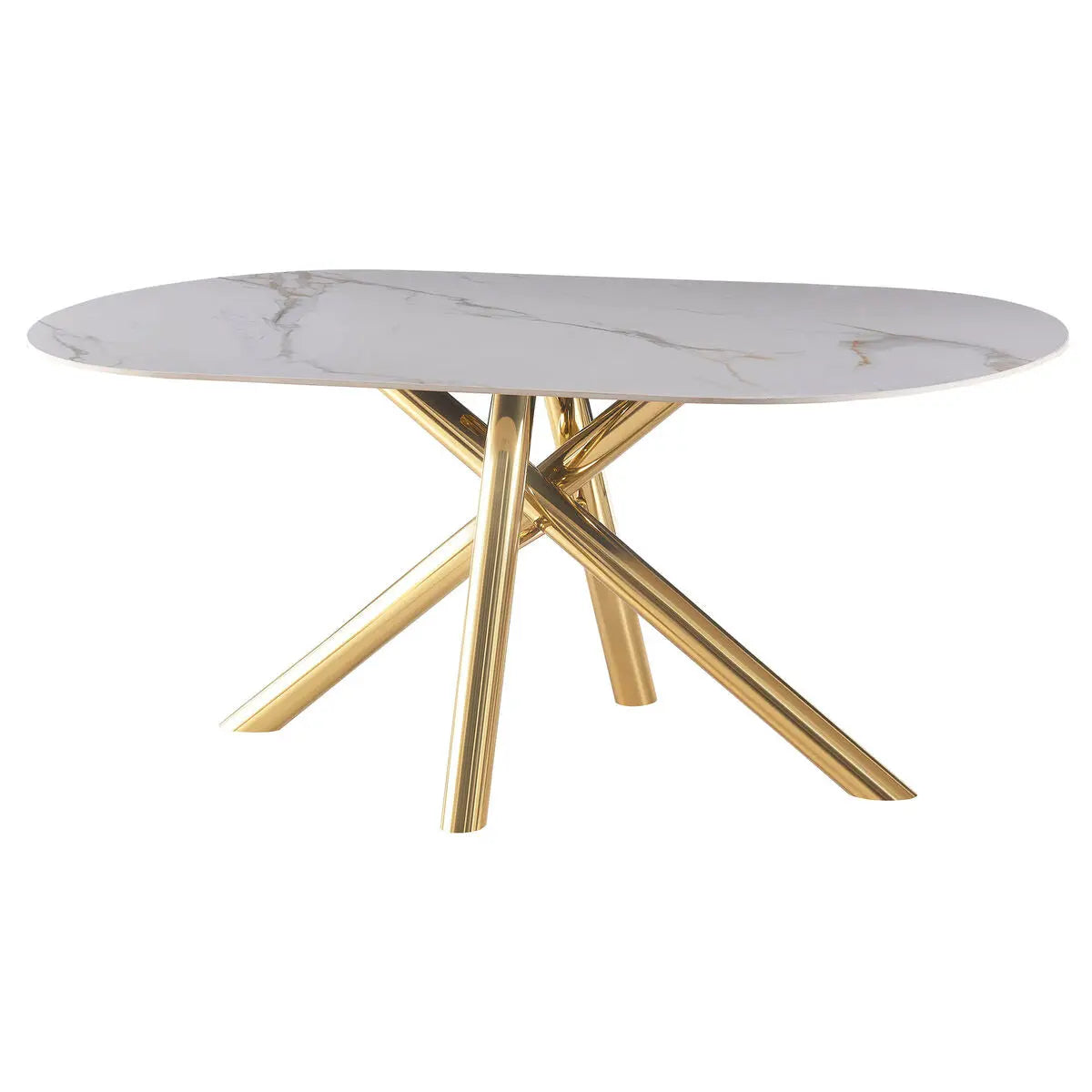 Table de Salle à Manger Home ESPRIT Doré Métal Céramique 180 x 90 x 75 cm Mamm