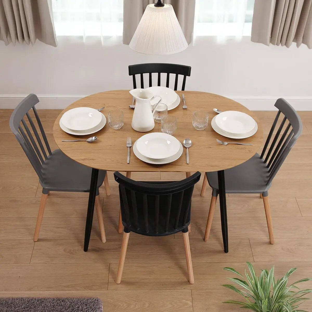 Table de Salle à Manger Versa DOINYO  Noir Métal Bois MDF 80 x 75 x 160 cm Bigbuy