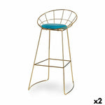 Tabouret Bleu Doré Fer 51 x 94 x 52 cm (2 Unités) Mamm