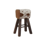 Tabouret DKD Home Decor Noir Bois Marron Cuir Blanc (50 x 35 x 75 cm) Mamm