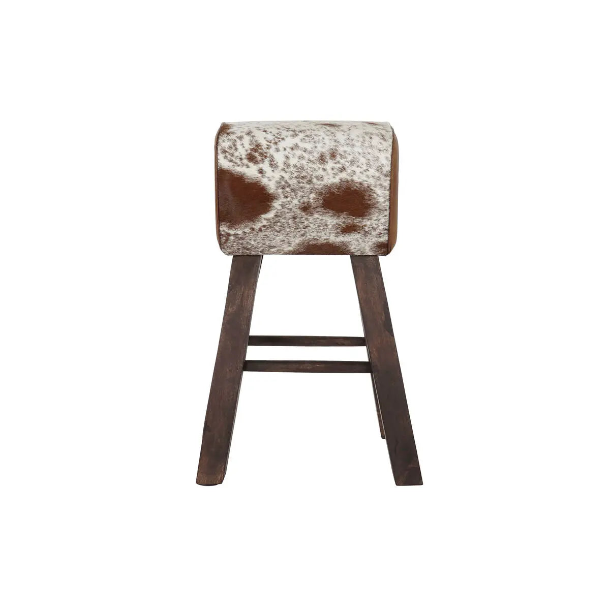 Tabouret DKD Home Decor Noir Bois Marron Cuir Blanc (50 x 35 x 75 cm) Mamm