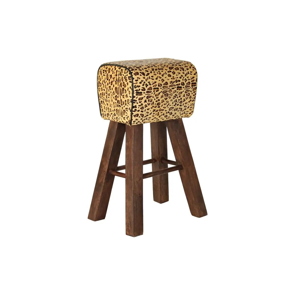 Tabouret DKD Home Decor Noir Bois Marron Cuir (43 x 35 x 75 cm) Mamm