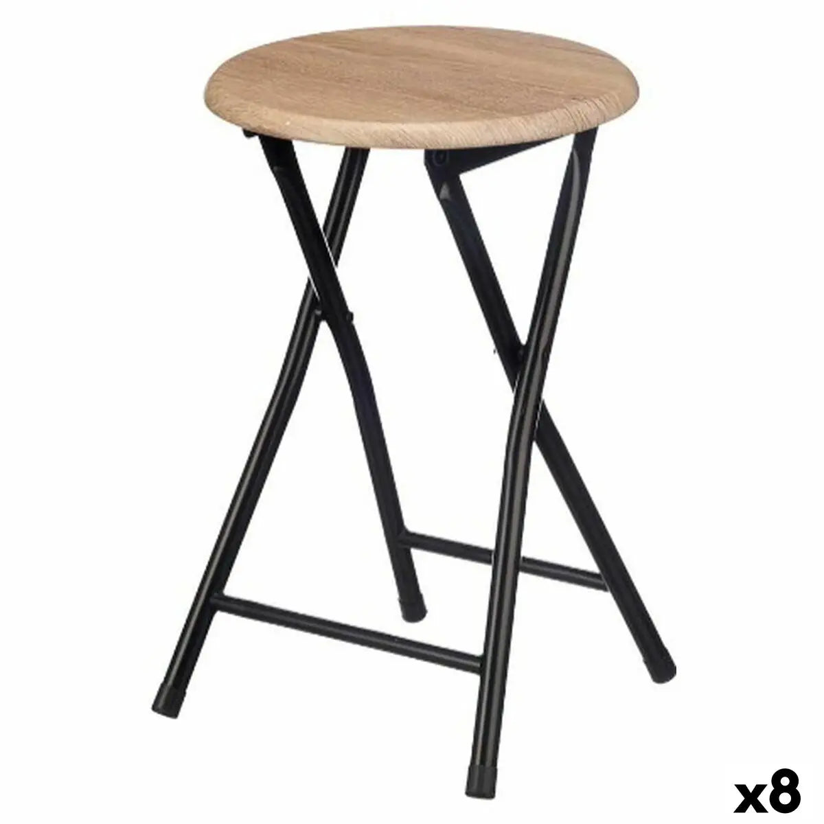 Tabouret Gift Decor WR7007M Naturel PVC Métal Bois MDF 30 x 46 x 30 cm 71,8 x 6,5 x 30 cm (8 Unités) Bigbuy