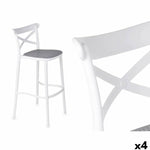 Tabouret GiftDecor PC-175B Blanc Gris polypropylène Rotin 41 x 103 x 52,5 cm (4 Unités) Bigbuy