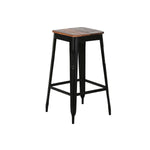 Tabouret Home ESPRIT Marron Noir Bois Métal 34 x 33 x 77 cm Mamm