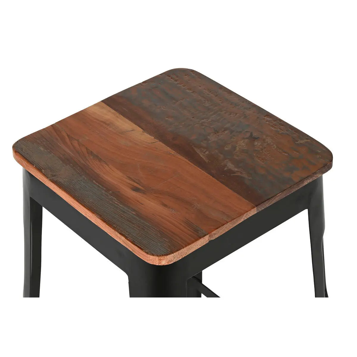 Tabouret Home ESPRIT Marron Noir Bois Métal 34 x 33 x 77 cm Mamm