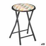 Tabouret Pliant Geometric Noir PVC Métal 30 x 30 x 45 cm (10 Unités) Bigbuy