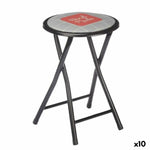 Tabouret Pliant Hand Made Marron Noir Gris PVC Métal 30 x 30 x 45 cm (10 Unités) Bigbuy