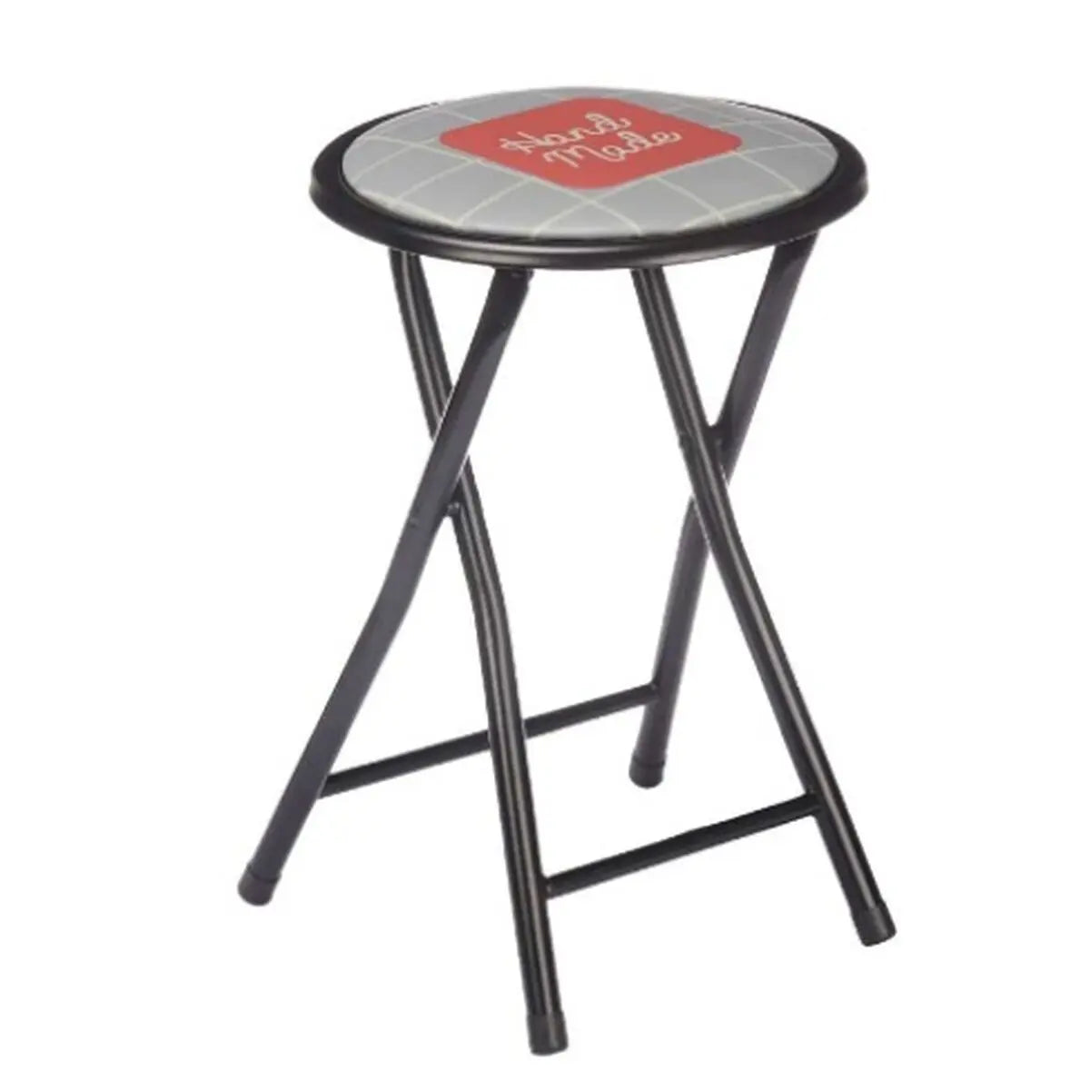 Tabouret Pliant Hand Made Marron Noir Gris PVC Métal 30 x 30 x 45 cm (10 Unités) Bigbuy