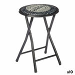 Tabouret Pliant Quality Noir Gris PVC Métal 30 x 30 x 45 cm (10 Unités) Mamm