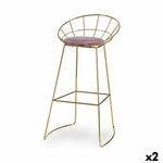 Tabouret Rose Doré Fer 51 x 94 x 52 cm (2 Unités) Bigbuy