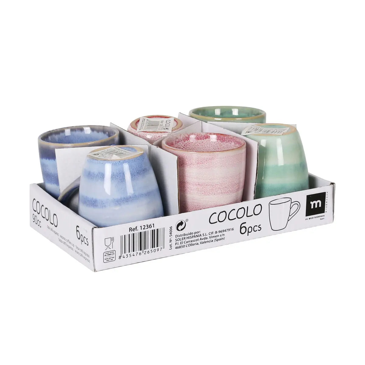 Tasse de café et de thé La Mediterránea Cocolo 90 ml (36 Unités) Mamm