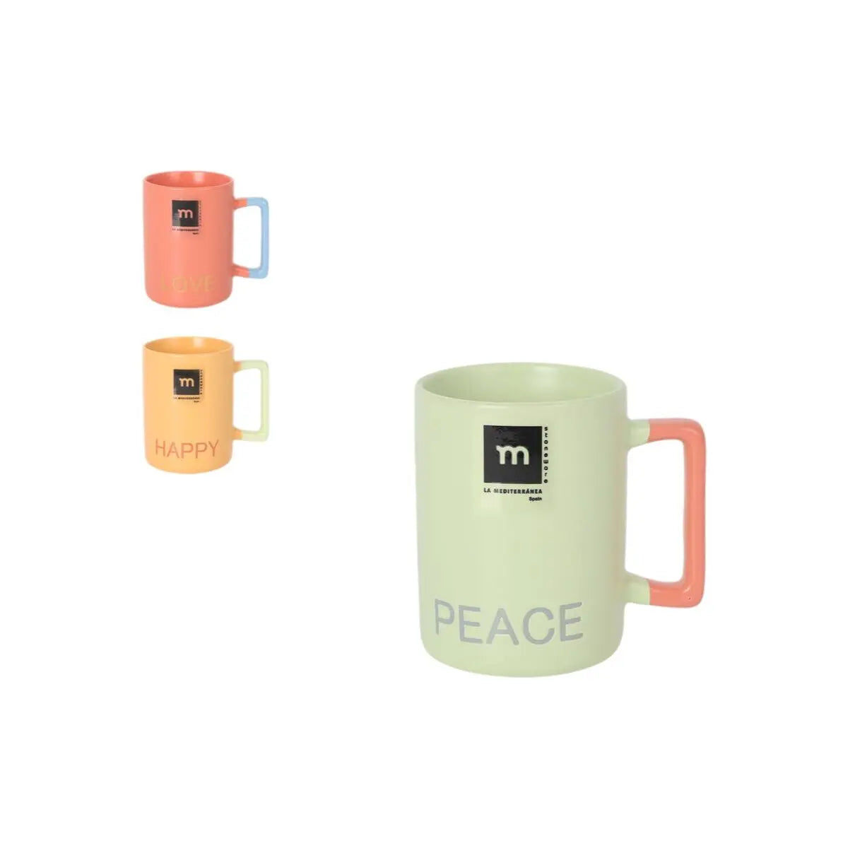 Tasse de café et de thé La Mediterránea Love & Peace 180 ml (36 Unités) Mamm