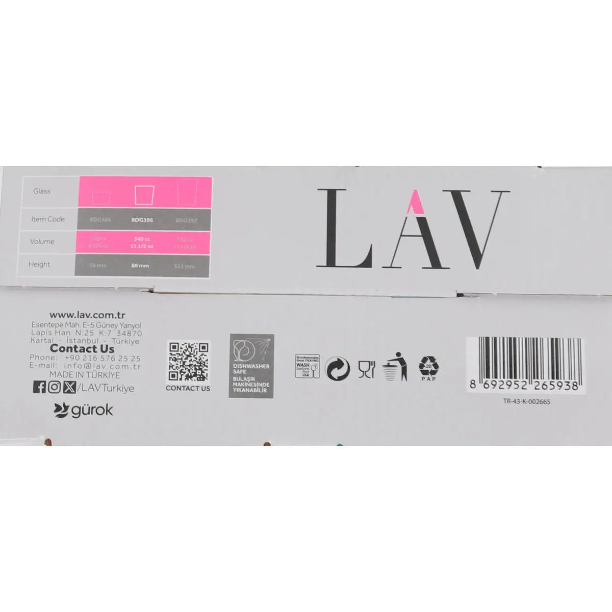 Verre à bière LAV BDG386PFT4.60 4 Pièces (6 Unités) Mamm