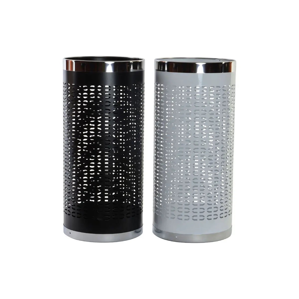 porte-parapluie DKD Home Decor 23 x 50 cm Blanc Noir Acier 23 x 23 x 50 cm (2 Unités) Mamm