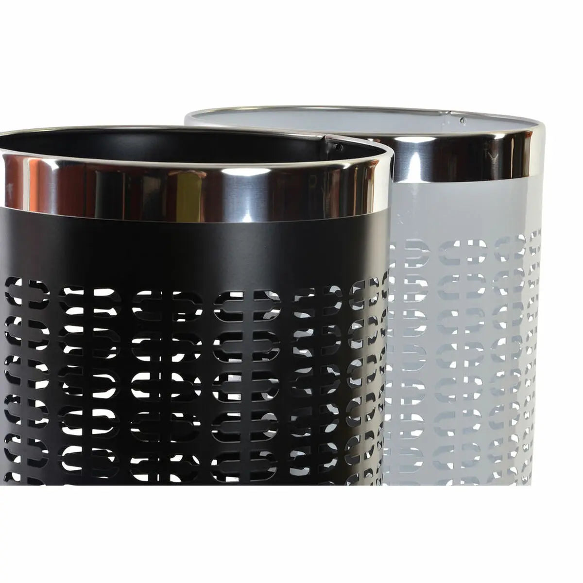 porte-parapluie DKD Home Decor 23 x 50 cm Blanc Noir Acier 23 x 23 x 50 cm (2 Unités) Mamm