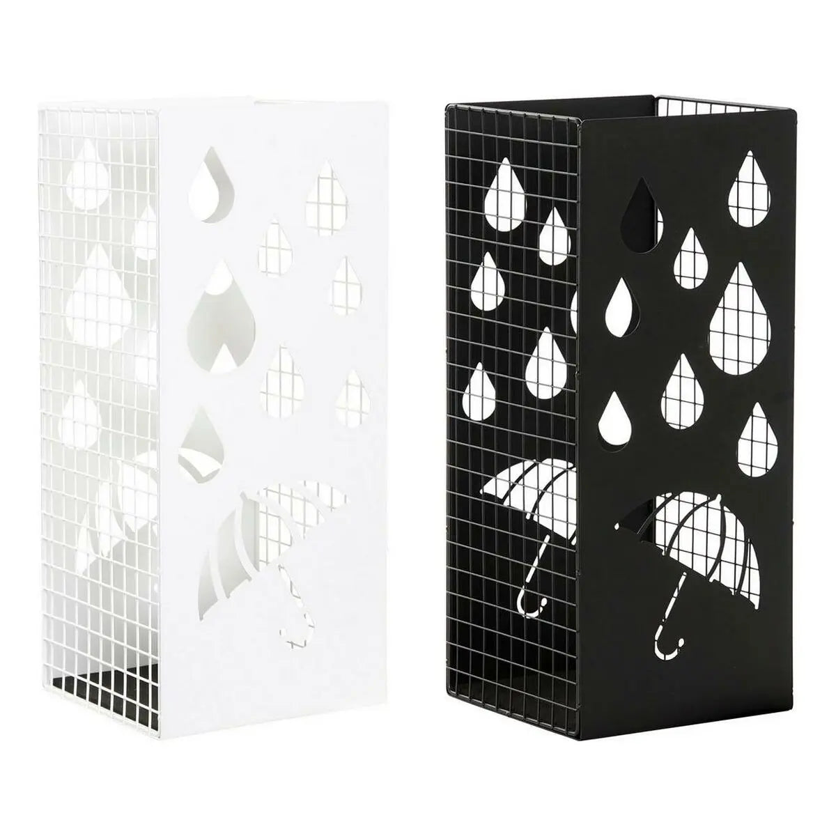 porte-parapluie DKD Home Decor Noir Métal Blanc (19.5 x 20 x 47.5 cm) (2 pcs) Mamm