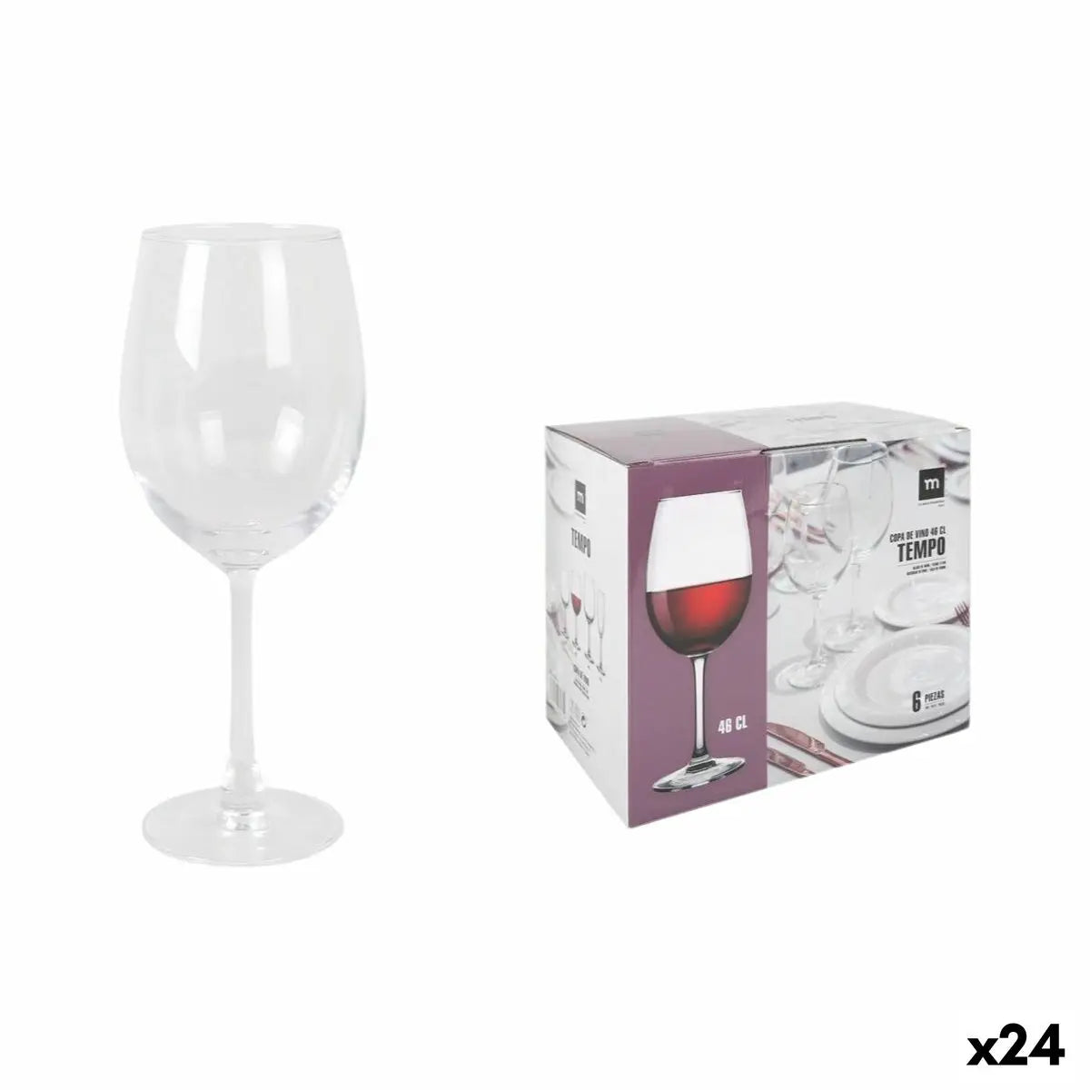verre de vin La Mediterránea Tempo (24 Unités) Bigbuy