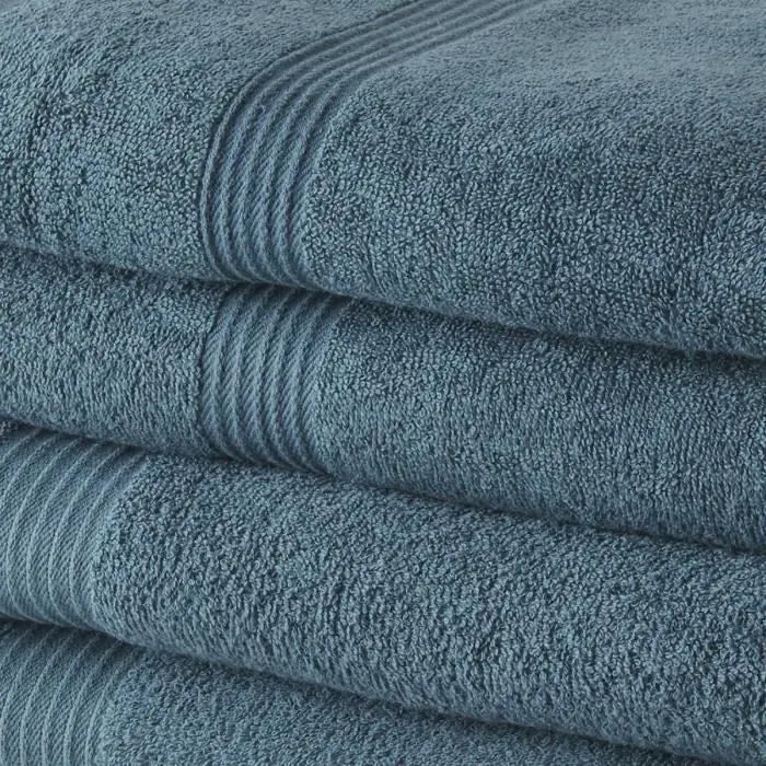 2 Serviettes de bain TODAY 50x90 + 2 Draps de bain 70x130 cm 100% Coton - Paon Mamm