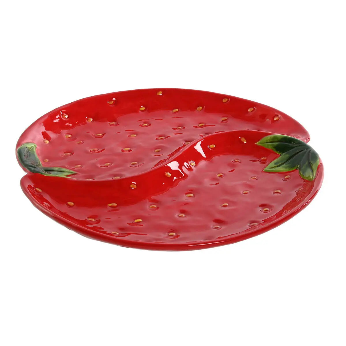 Assiette Home ESPRIT Rouge Grès Moderne 32 x 31 x 3,5 cm - MAMM®