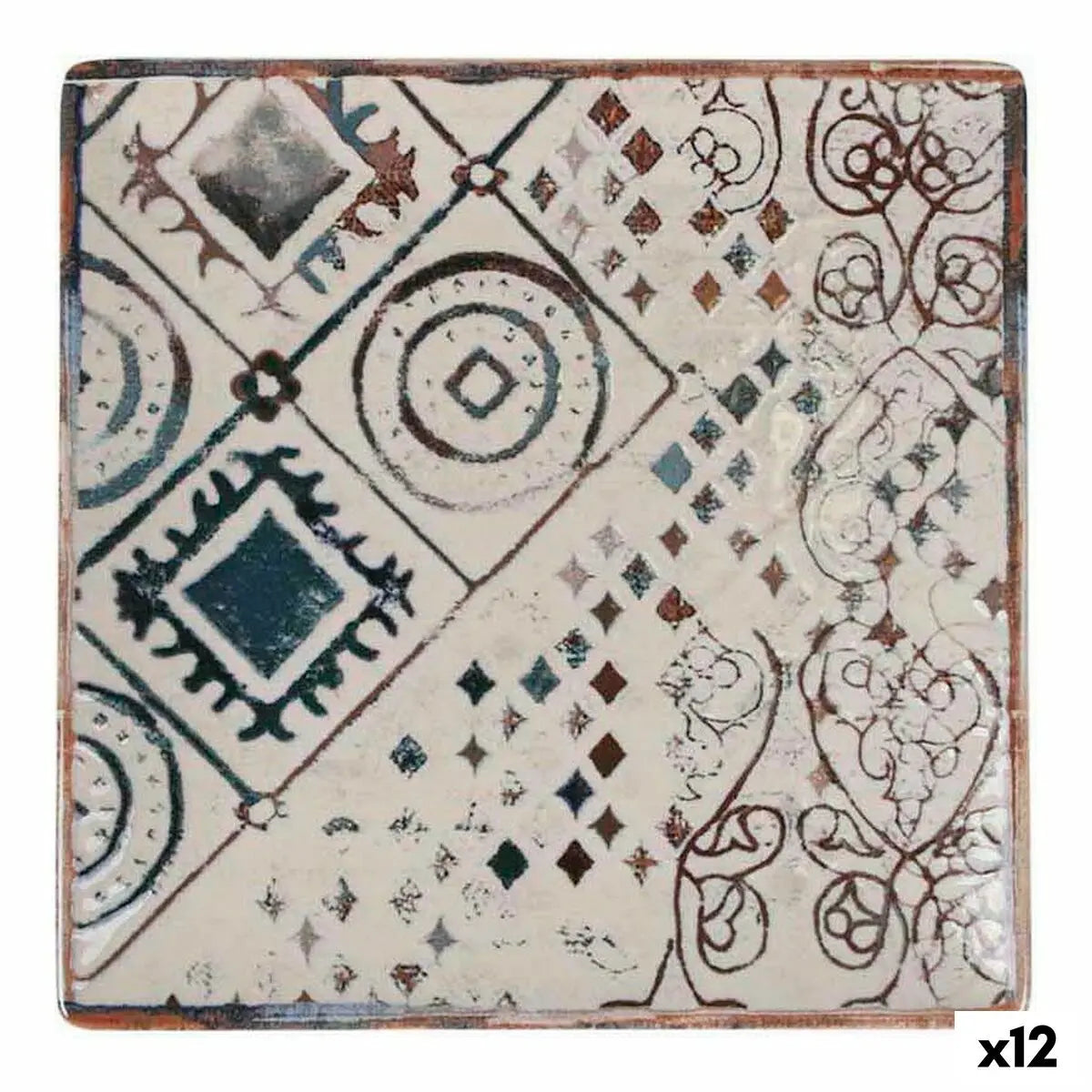Assiette à dessert La Mediterránea Grecia Porcelaine 18 x 18 x 2 cm (12 Unités) Mamm