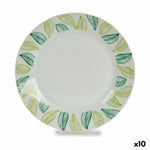 Assiette à dessert Volets Blanc Vert Ø 19 cm Porcelaine (10 Unités) - MAMM®