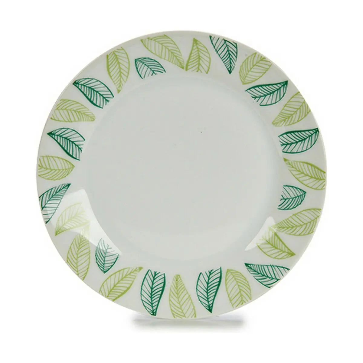 Assiette à dessert Volets Blanc Vert Ø 19 cm Porcelaine (10 Unités) - MAMM®