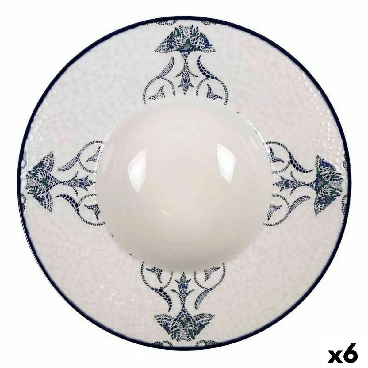 Assiette à pâtes La Mediterránea Rosetta Porcelaine Ø 28 cm (6 Unités) Bigbuy