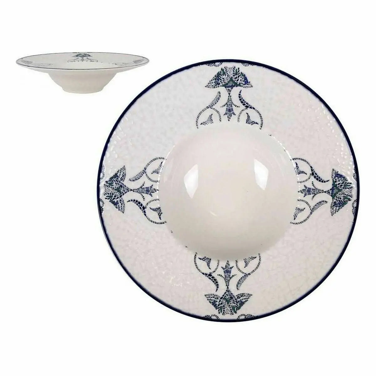 Assiette à pâtes La Mediterránea Rosetta Porcelaine Ø 28 cm (6 Unités) Bigbuy