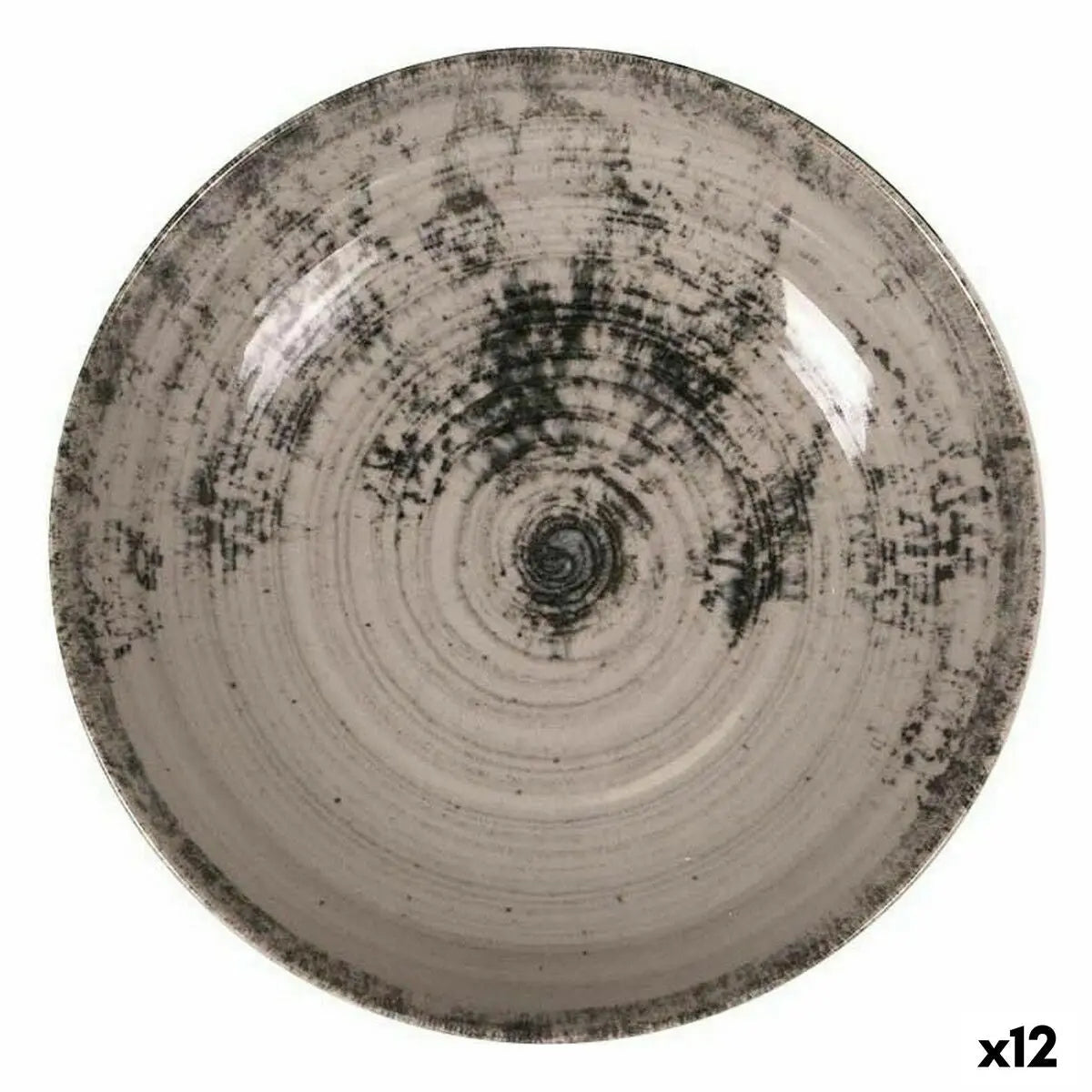 Assiette creuse La Mediterránea Aspe Gris Ø 22,7 x 5 cm (12 Unités) Bigbuy