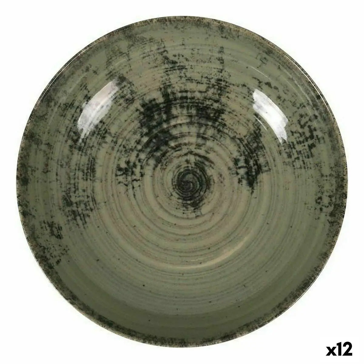 Assiette creuse La Mediterránea Aspe Vert Ø 22,7 x 5 cm (12 Unités) Bigbuy
