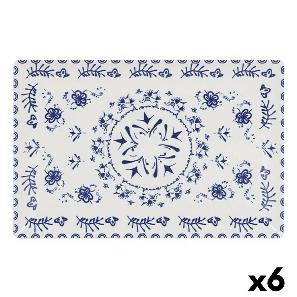 Assiette creuse La Mediterránea Blur Rectangulaire 30 x 20 x 2,5 cm (6 Unités) (30 x 20 cm) Bigbuy