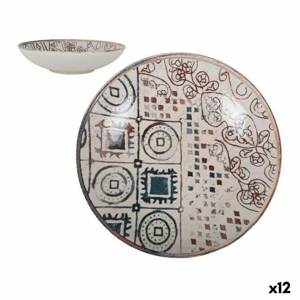 Assiette creuse La Mediterránea Grecia Porcelaine (12 Unités) Mamm
