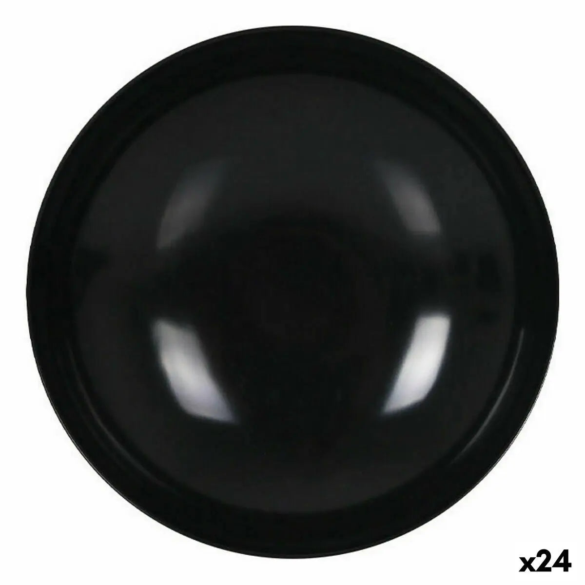 Assiette creuse La Mediterránea Mélamine Anthracite 21 x 5,3 cm (24 Unités) Bigbuy