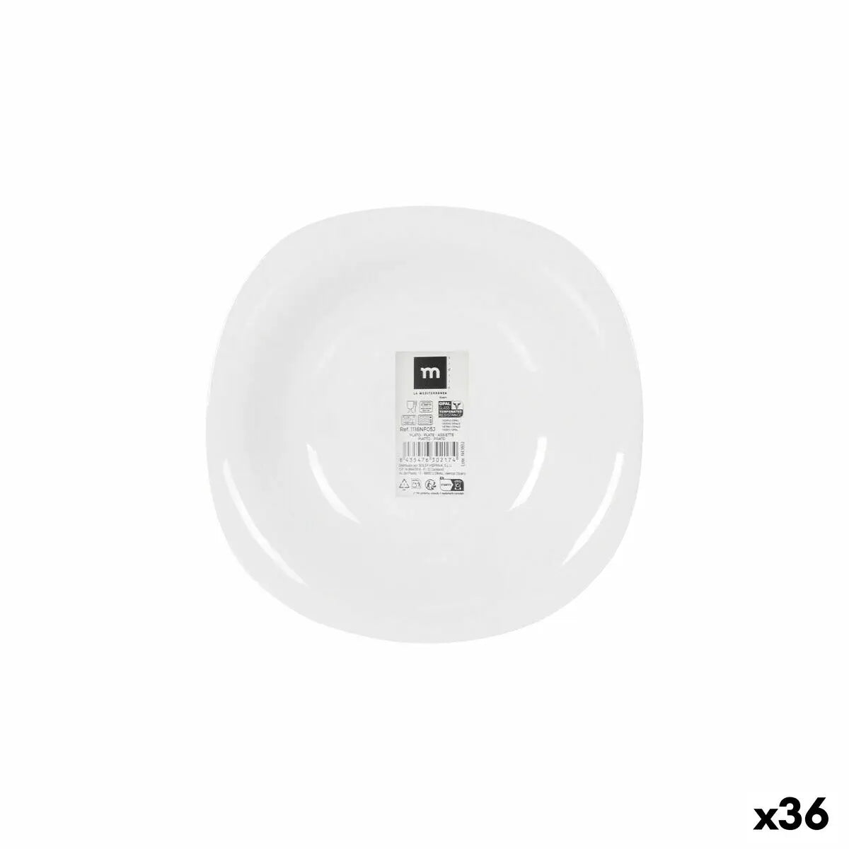 Assiette creuse La Mediterránea Palaos 21 x 21 x 3,5 cm (36 Unités) - MAMM®