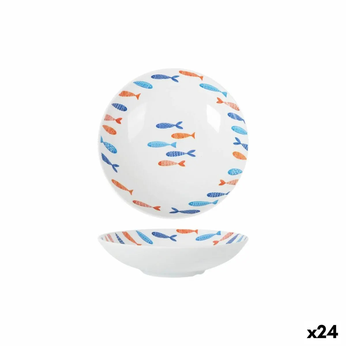 Assiette creuse La Mediterránea Poissons 21 x 5,3 cm (24 Unités) - MAMM®