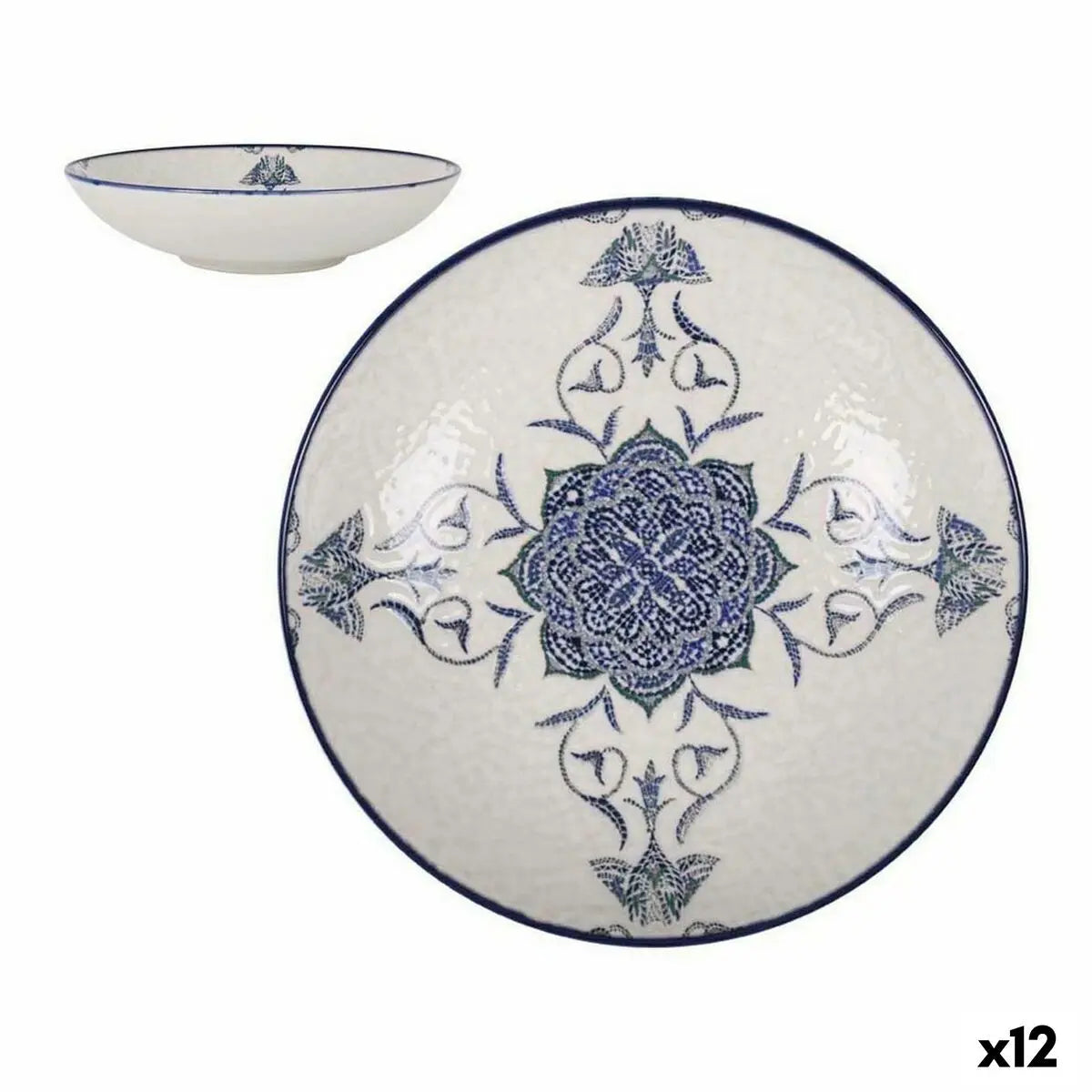 Assiette creuse La Mediterránea Rosetta Porcelaine (12 Unités) Mamm