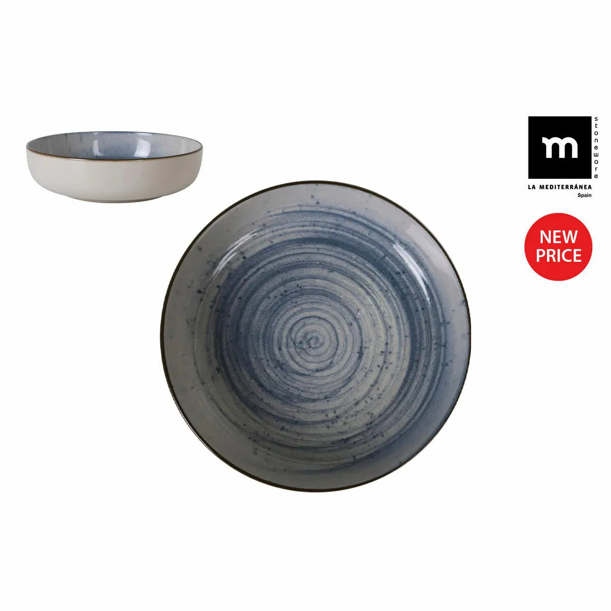 Assiette creuse La Mediterránea Swirl Ø 18 cm (12 Unités) Bigbuy