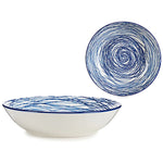 Assiette creuse Rayures Porcelaine Bleu Blanc 6 Unités (20 x 4,7 x 20 cm) Bigbuy