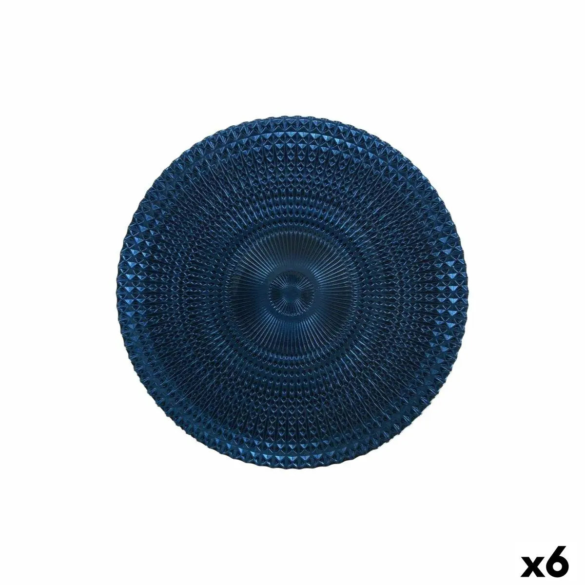 Assiette plate Alfares Alfares Bleu verre Ø 31 cm (6 Unités) Bigbuy