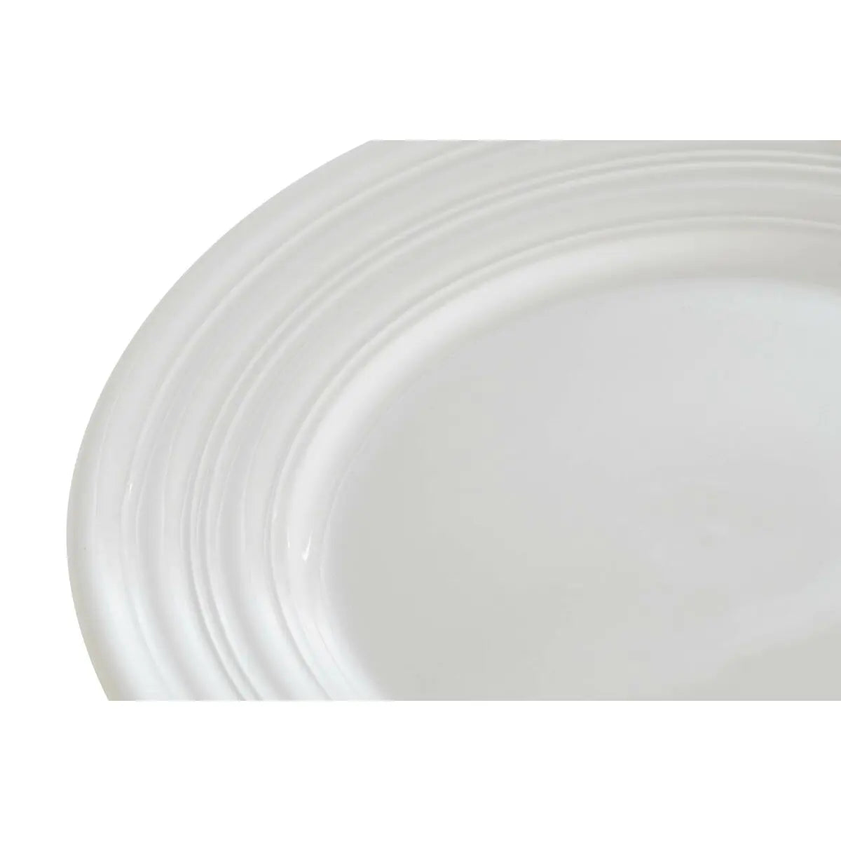 Assiette plate DKD Home Decor Blanc Porcelaine 19 x 19 x 2 cm - MAMM®