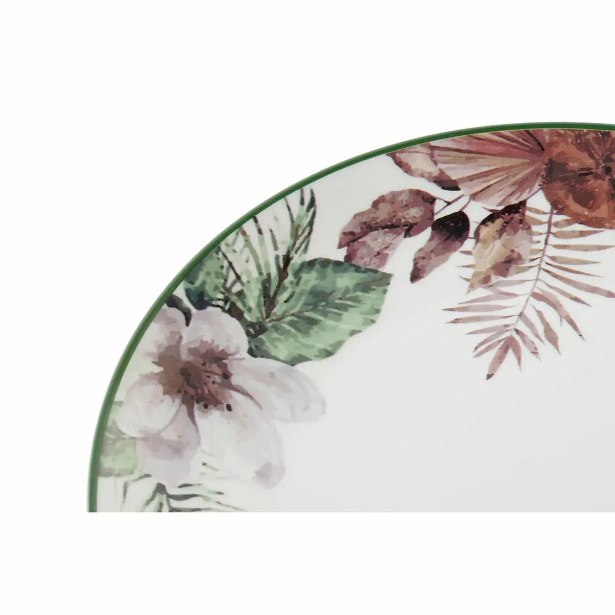 Assiette plate DKD Home Decor Fleurs Porcelaine (27 x 27 x 2 cm) - MAMM®