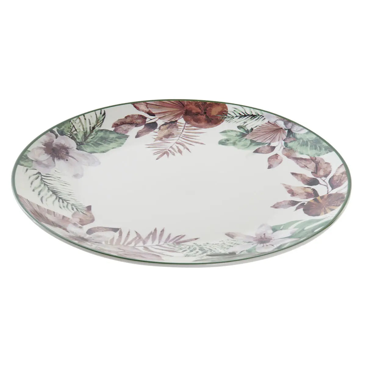 Assiette plate DKD Home Decor Fleurs Porcelaine (27 x 27 x 2 cm) - MAMM®