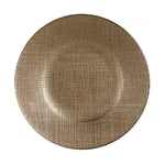 Assiette plate Doré verre 21 x 2 x 21 cm Bigbuy