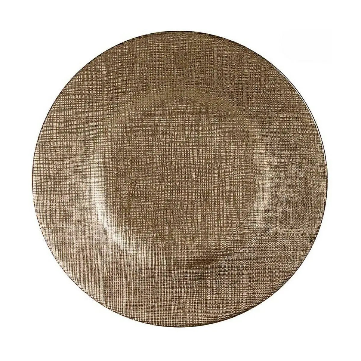 Assiette plate Doré verre 21 x 2 x 21 cm Bigbuy